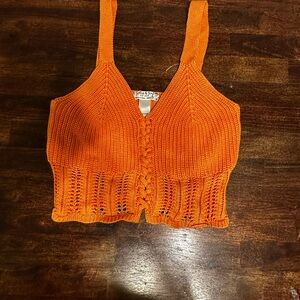 Orange Knit Women's Top